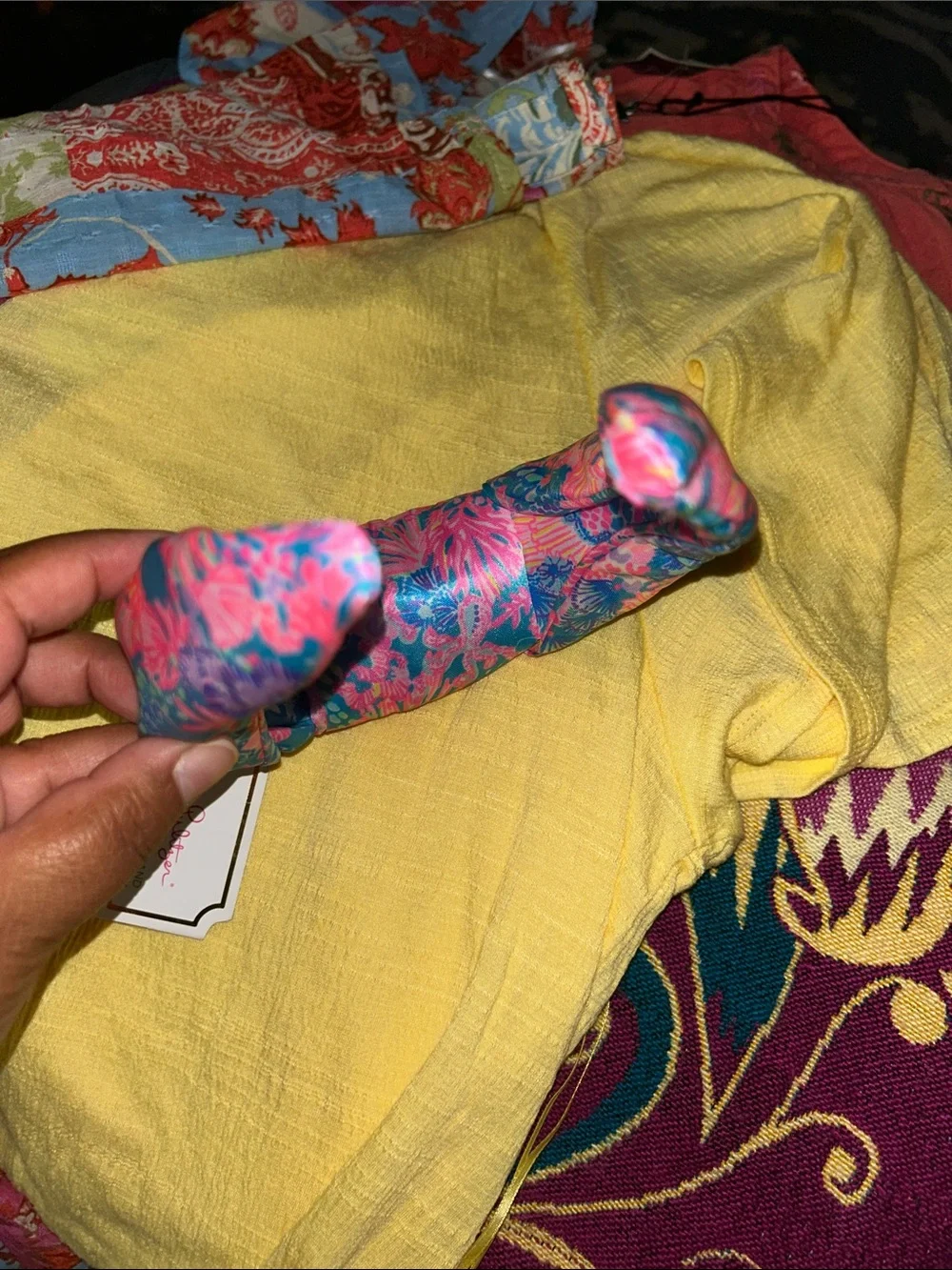 NWT Lilly Pulitzer knotted headband.  3” wide, satin fabric